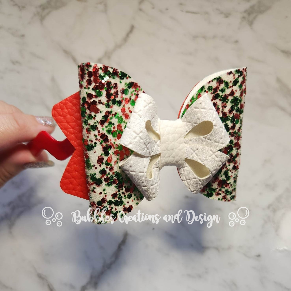 Christmas Molly Bow Headband Bubbles Creations and Design