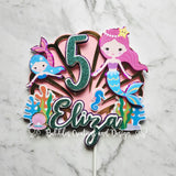 Mermaid - 3D Layered Cake Topper
