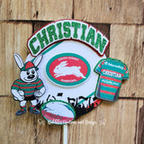 NRL Rabbitohs - 3D Layered Cake Topper
