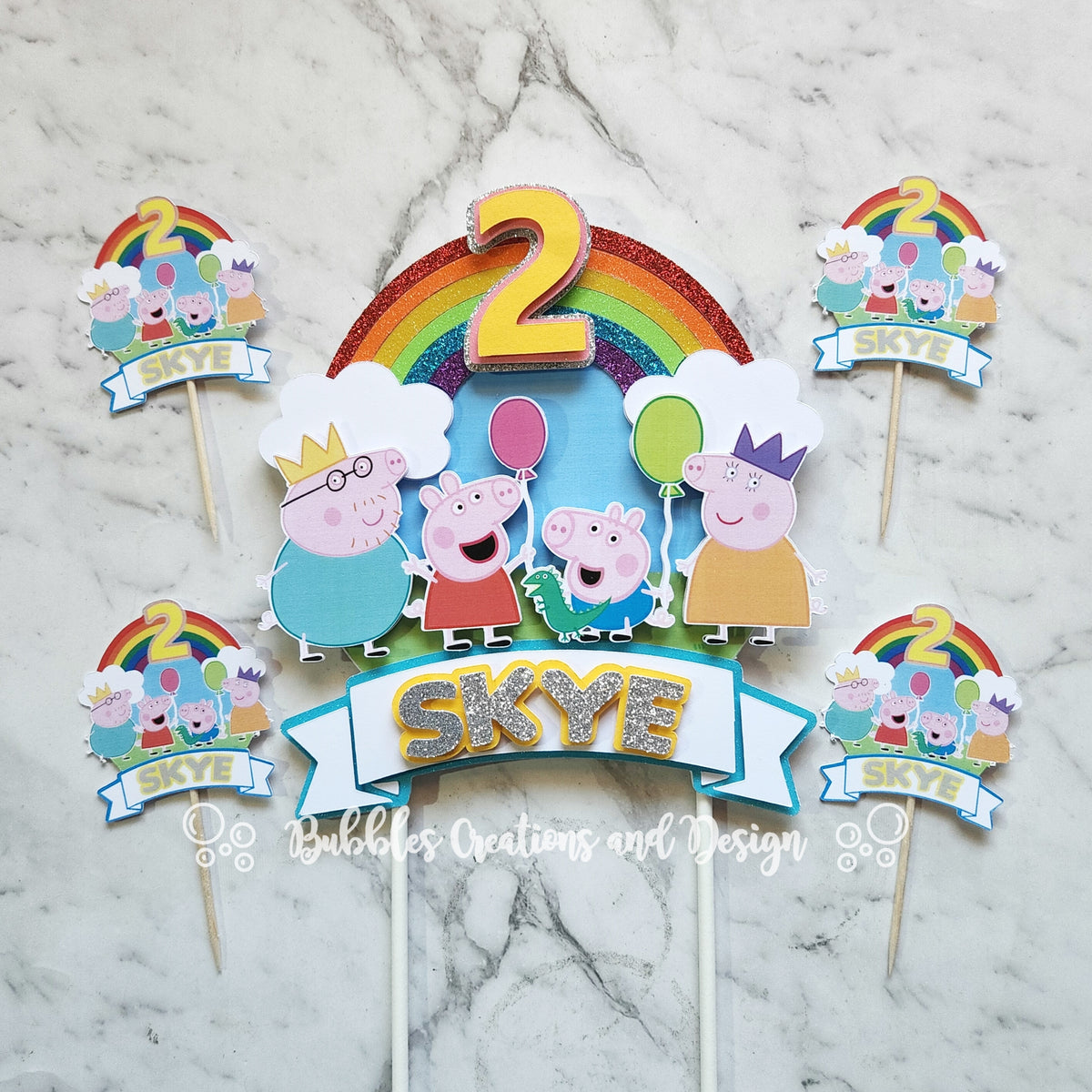 topper  Peppa pig birthday party, Peppa pig stickers, Peppa pig cake topper