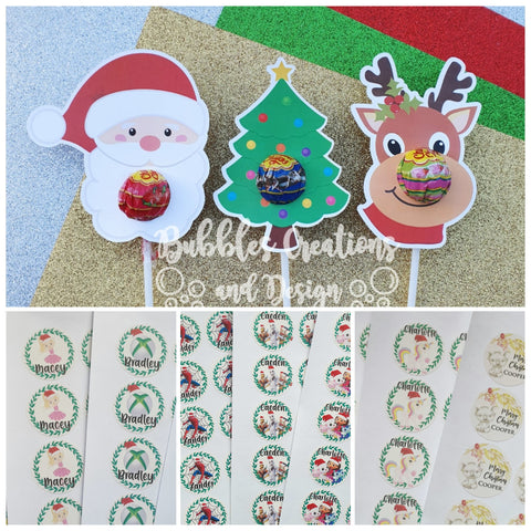 Christmas Stickers and Lollipop Holders