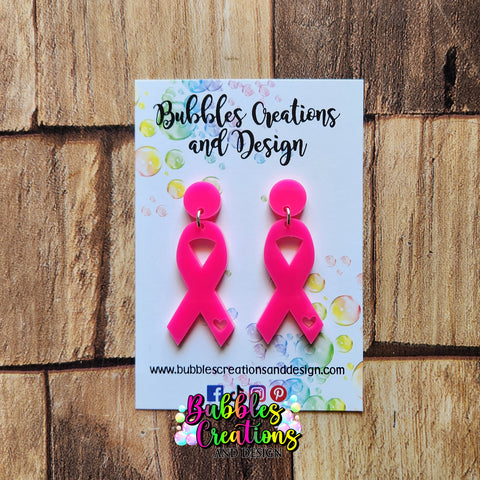 Cancer Ribbon - Earrings. Style 1