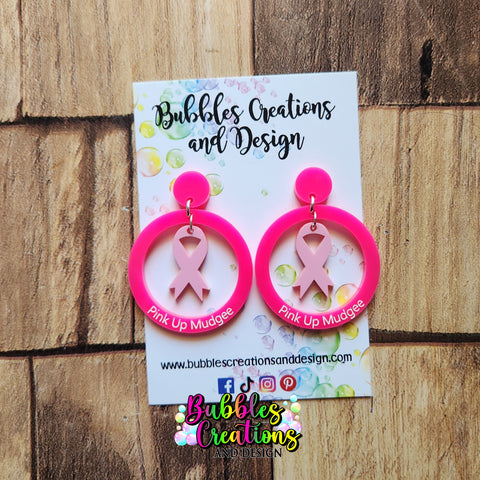 Cancer Ribbon - Earrings. Style 7