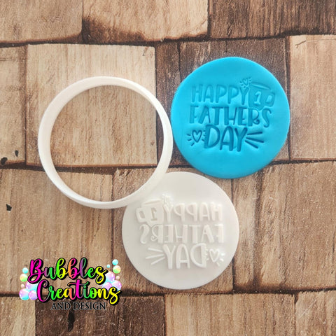 Happy Father's Day - style 1 - Cookie Cutter/Embosser Stamp set.