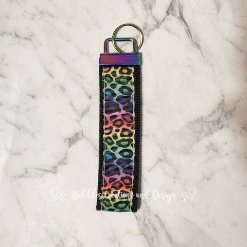 Rainbow Leopard - Small Key Fob