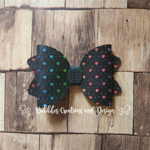 Rainbow Hearts - Hair Clip