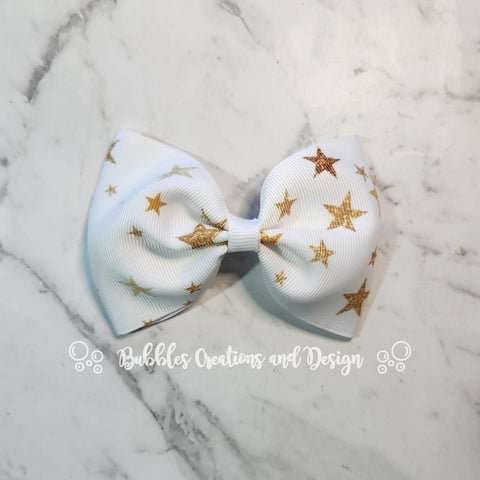 Gold Stars "Tux" Style Bow