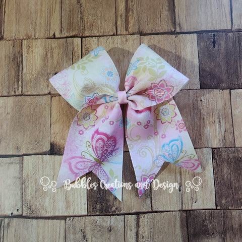 Butterflies "O.T.T. CHEER" Style Bow