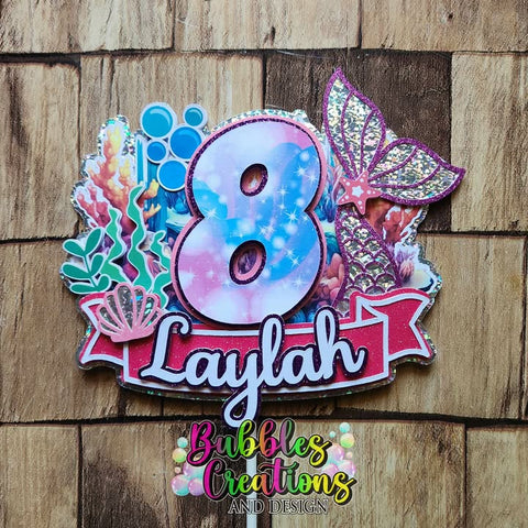 Mermaid - 3D Layered Cake Topper