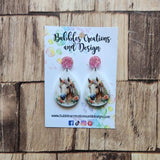 Horse & Florals - Earrings