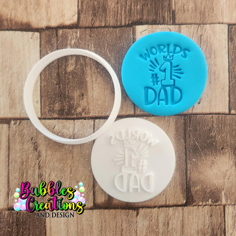 World's #1 Dad - Cookie Cutter/Embosser Stamp set.