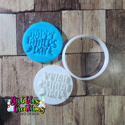 Happy Father's Day - style 2 - Cookie Cutter/Embosser Stamp set.