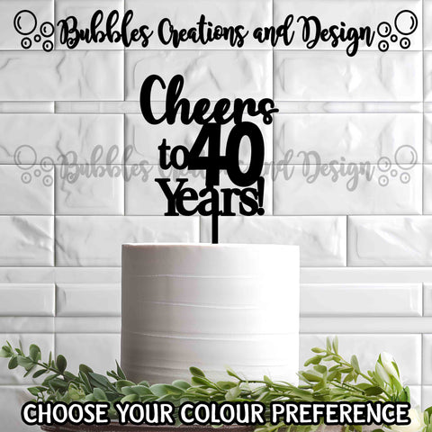 Cheers to "AGE" years - Acrylic Cake Topper