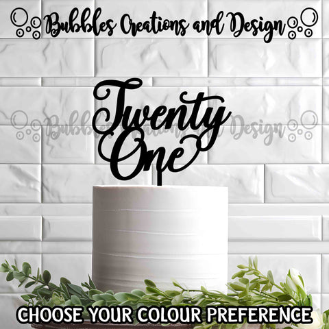 Twenty One - Cake Topper