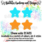 Acrylic Earring Toppers – 15mm Stars