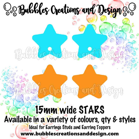 Acrylic Earring Toppers – 15mm Stars