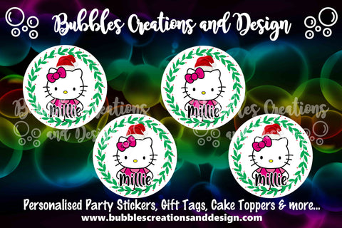 Personalised Christmas Stickers -Hello Kitty