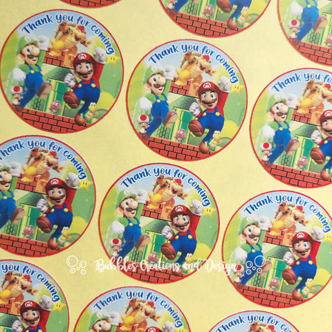 Personalised Party Stickers - Super Mario Brothers