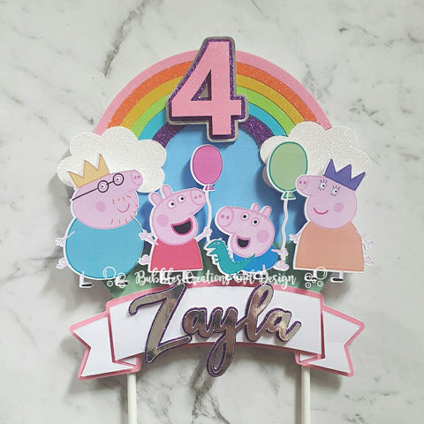 Peppa Pig - 3D  Layered Cake Topper