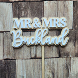 MR & MRS "NAME" - Cake Topper