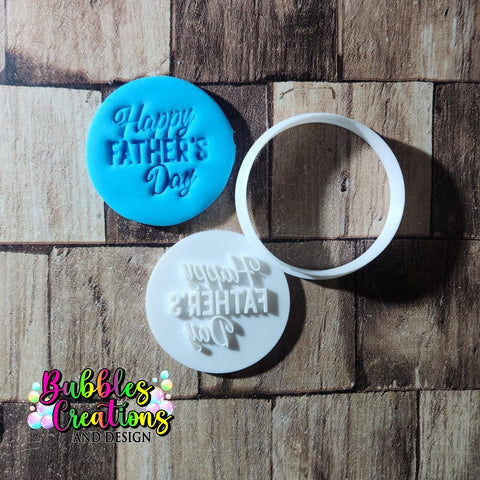 Happy Father's Day - style 3 - Cookie Cutter/Embosser Stamp set.