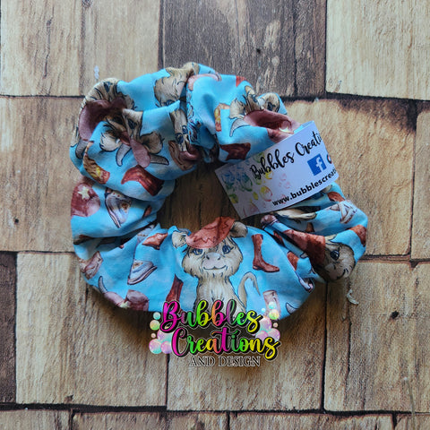 Blue Highland Cow - Scrunchie