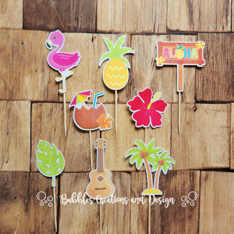 Tropical - Cupcake Toppers