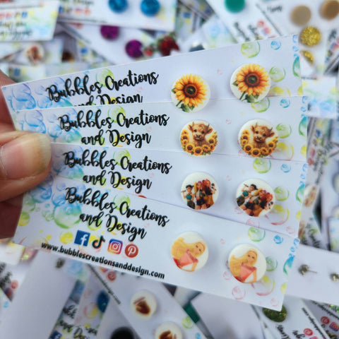 Printed - Stud Earrings (pick a style)