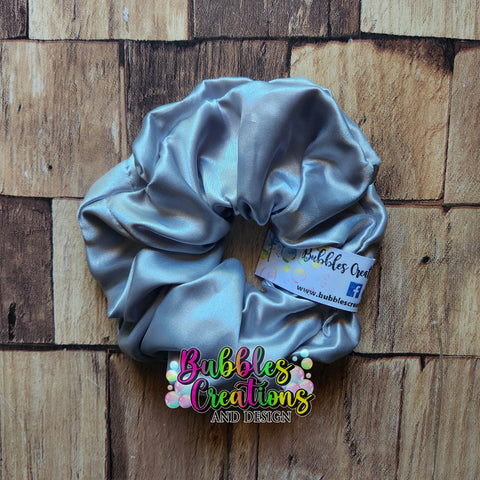 Silver Satin - Scrunchie