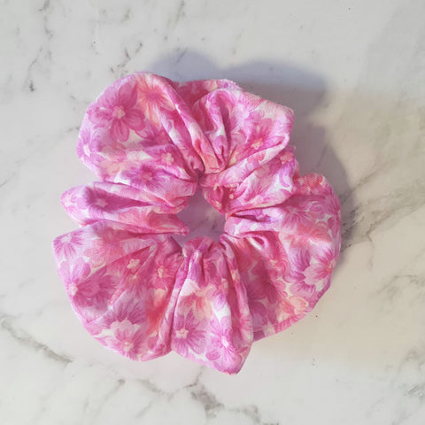 Pink Floral - Scrunchie