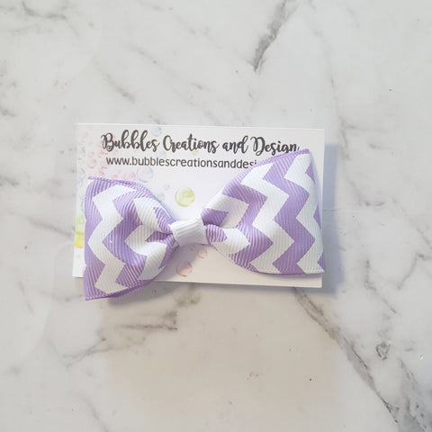 Purple Stripes "Mini Tux" Style Bow