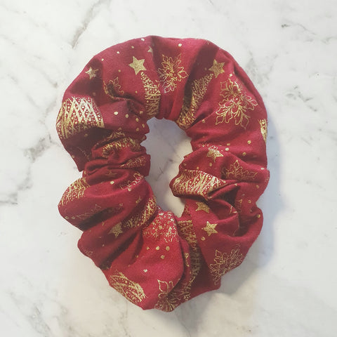 Red & Gold Christmas Trees - Scrunchie