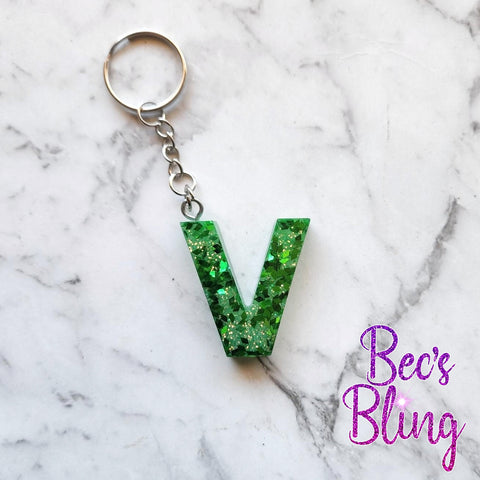 Letter "V" - Resin Keyring