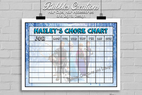 Frozen Chore Chart- Personalised