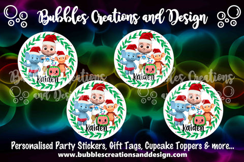 Personalised Christmas Stickers - Cocomelon