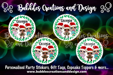 Personalised Christmas Stickers - LOL dolls