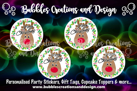 Personalised Christmas Stickers - Reindeer