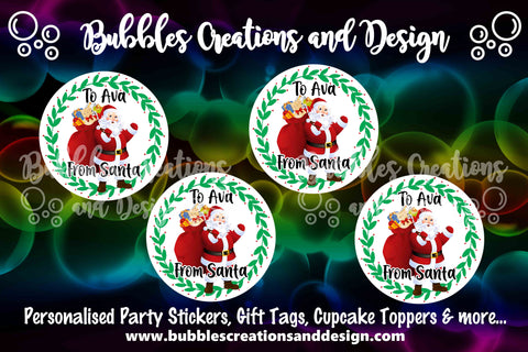 Personalised Christmas Stickers - Santa