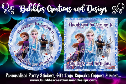 Personalised Party Stickers - Frozen