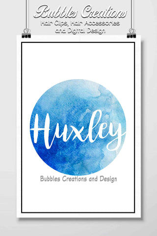 Blue Water Colour Name Design- Personalised