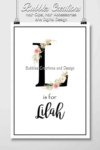 Floral Letter Name Design- Personalised