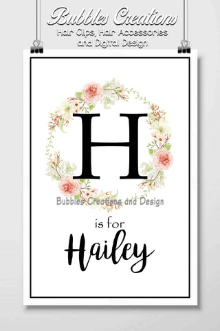 Floral Wreath Name Design- Personalised