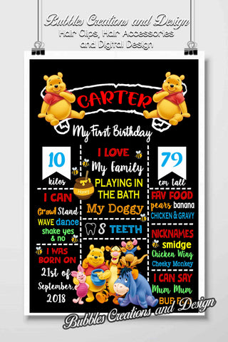 Pooh Bear - Birthday Board Design