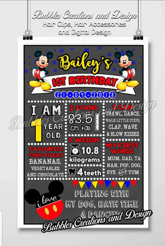 Mickey Mouse Birthday Board Design