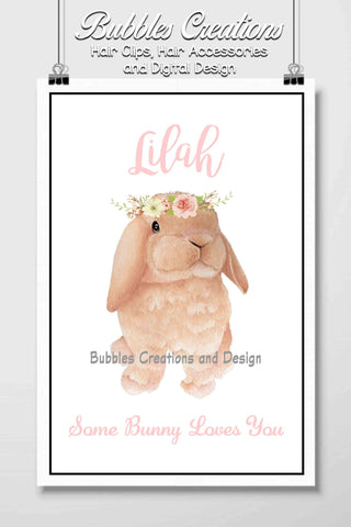 Some Bunny Loves You (no,2) Name Design- Personalised