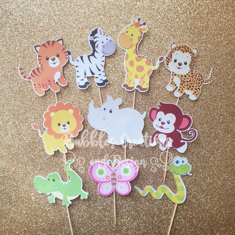 Jungle Animals - Cupcake Toppers