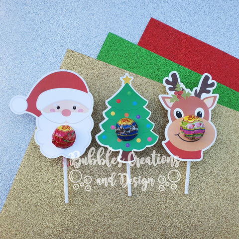 Santa, Rudolph & Tree - Lollipop Holders