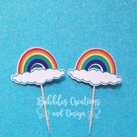 Rainbow - Cupcake Toppers