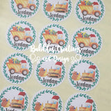 Personalised Christmas Stickers - Construction