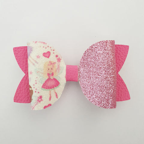 Fairy - Pink Glitter "Maria" Style Bow
